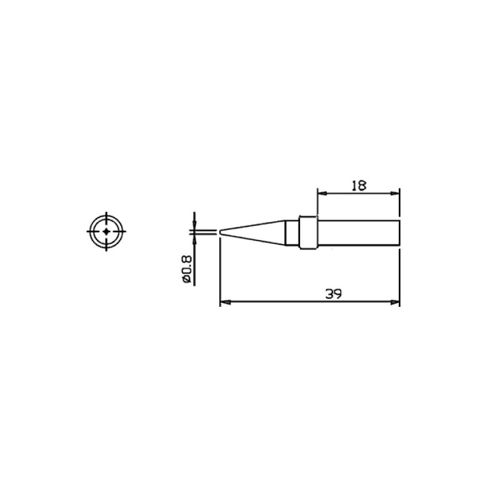 Vrh za lemilicu SOLOMON 0.8 mm, 39 mm (dužina) - LEVSR622