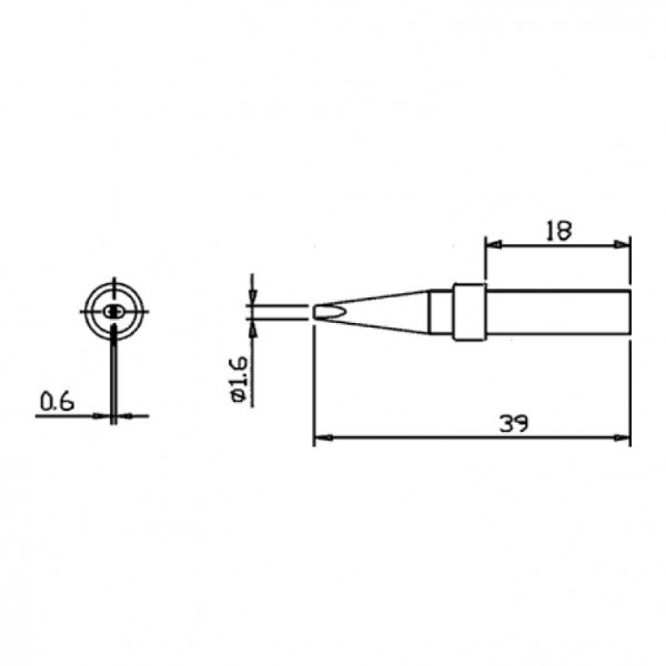 Vrh za lemilicu SOLOMON SR624 1,6mm /39mm - LEVSR624