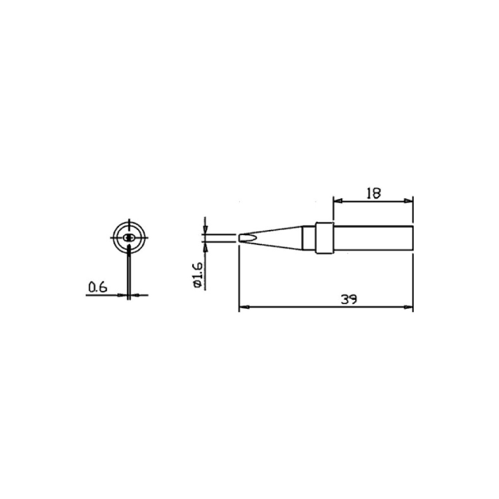 Vrh za lemilicu SOLOMON SR624 1,6mm /39mm - LEVSR624
