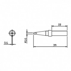 Vrh za lemilicu SOLOMON SR624 1,6mm /39mm