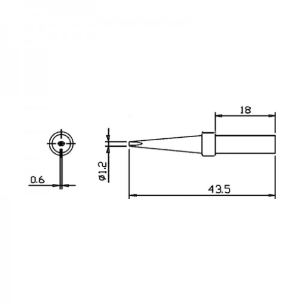 Vrh za lemilicu SOLOMON 1,2mm/43,5mm-ukupno - LEVSR626