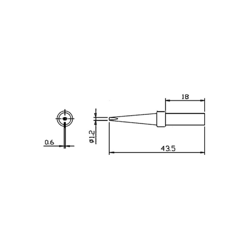 Vrh za lemilicu SOLOMON 1,2mm/43,5mm-ukupno - LEVSR626