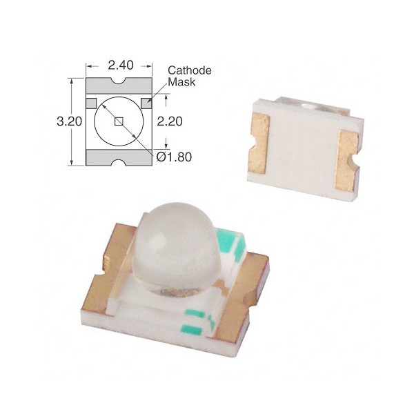 SMD led dioda zuta  800 mcd 25 - OLESMD-ZU