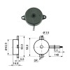 Piezo buzer 42mm 3-28V 2,9KHz 90dB PK35N29WQ - BUZ6