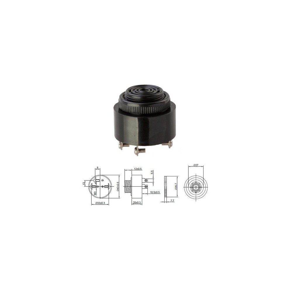 Buzer 6-28V  85db 3 izvoda - BUZ9
