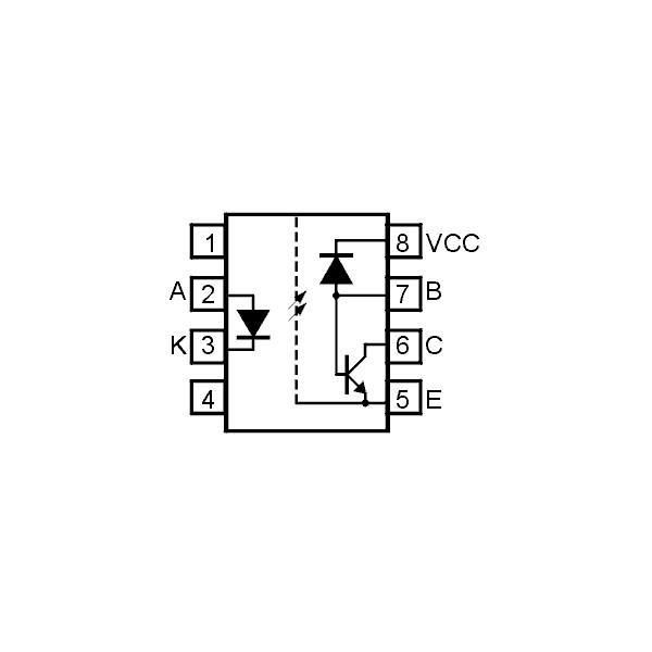 High Speed Optok.>2.5kV 15V 1MBit/s DIP8 - OOK6N135