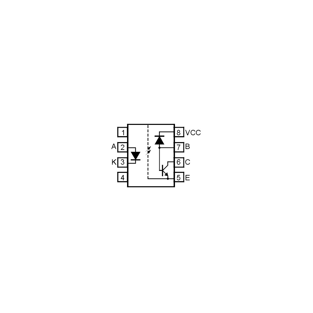 Optok-Logic>2.5kV 1MBit/s DIP8 - OOK6N136