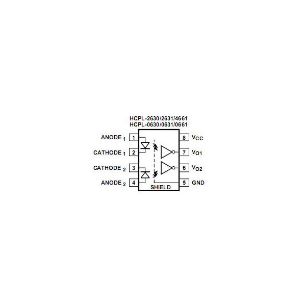 Optok 2xCh 2,5kV 10MBd DIP8 - OOKHCPL2631