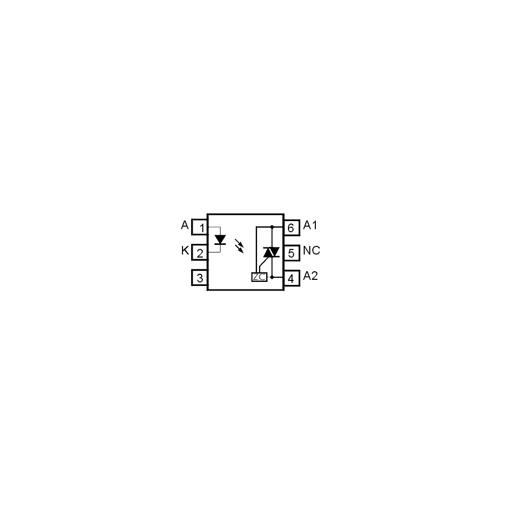 Optotr+ZCD 7.5kV 600V 5mA DIP6 - OOKMOC3063