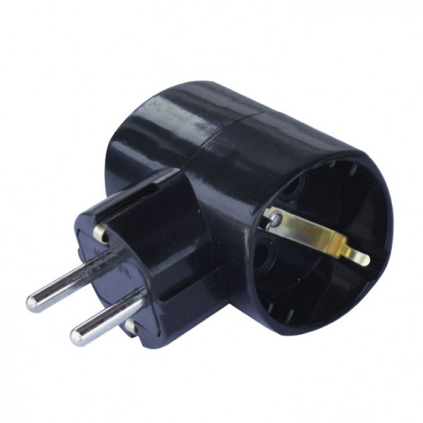 Lopov sa 2 prikljucnice 16A/250V,Crni - MK-RAZ2/BK