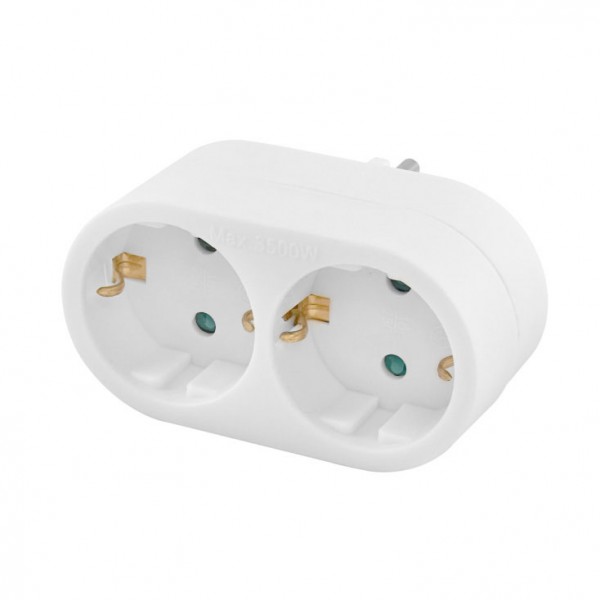 Razvodnik 220V 2X uzemljene uticnice NV22/WH-P - MK-RAZ22