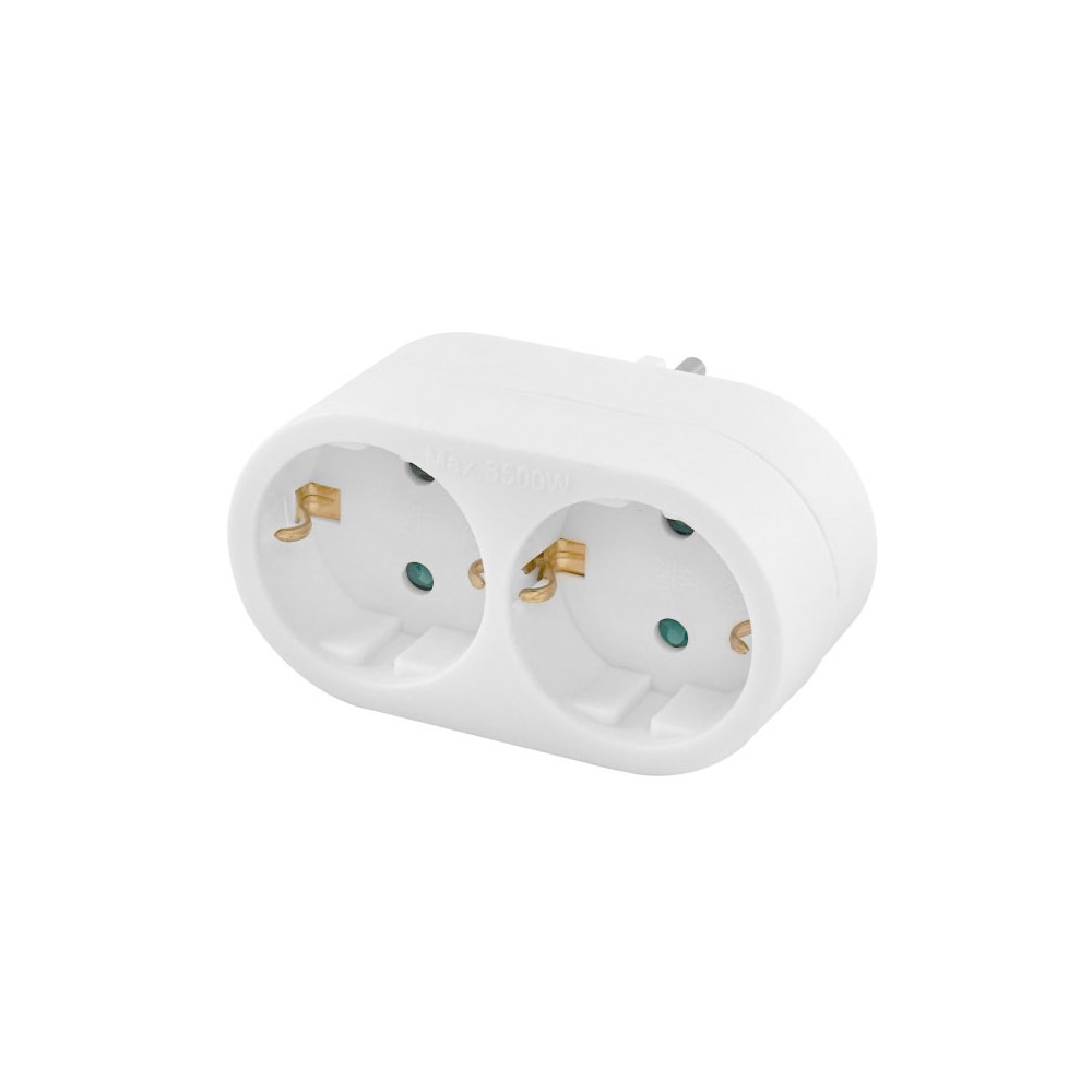 Razvodnik 220V 2X uzemljene uticnice NV22/WH-P - MK-RAZ22
