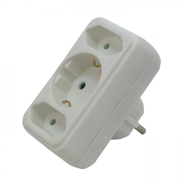 Razvodnik 220V 1Xuz.uticnica,2x euro uticnica - MK-RAZ32