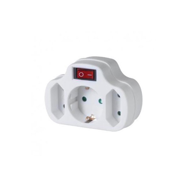 Razvodnik sa prekidacem 220V 1+2 euro uticnica - MK-RAZPR3