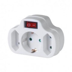 Razvodnik sa prekidacem 220V 1+2 euro uticnica