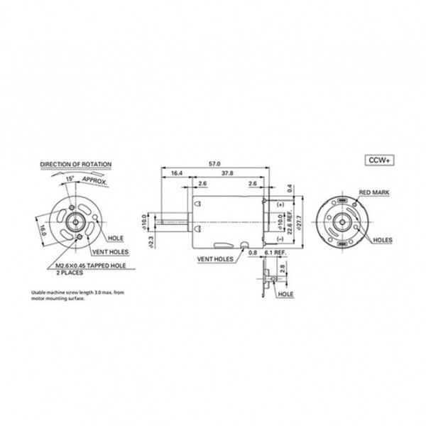Motor 12VDC 2,2W  fi=28mm 5040 ob - MOT3