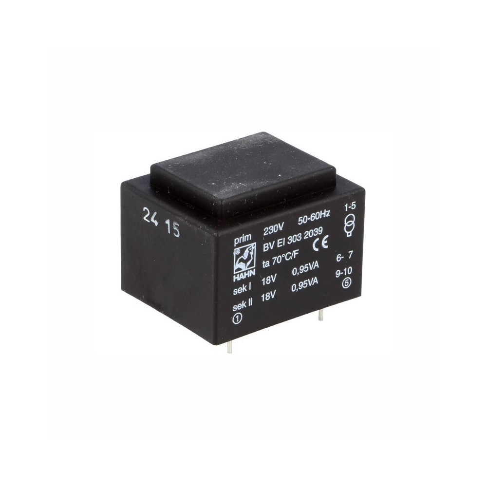 Trafo pr. 1.9VA  230V/2X12V Hahn - MTP1.92X12