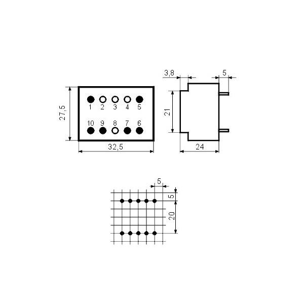 Trafo pr. 1.9VA 230/6V - MTP1.96