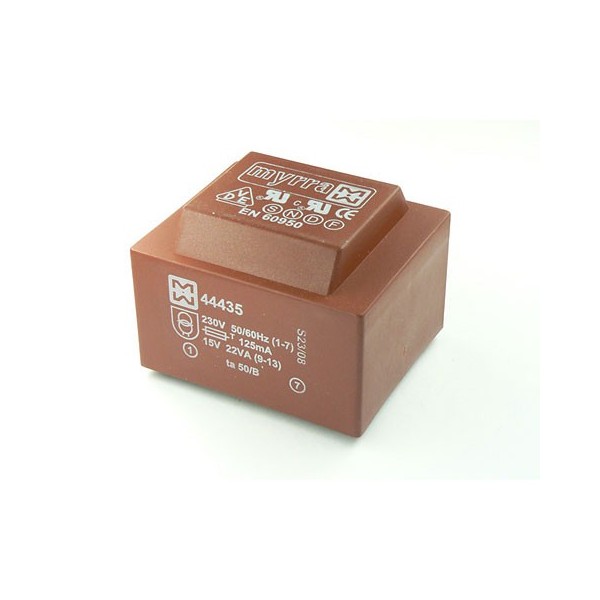 Trafo pr. 22VA 230/2X15V - MTP222X15