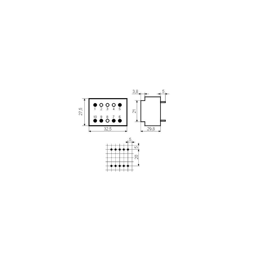 Trafo pr. 3VA  230/2X15V, Hahn - MTP32X15