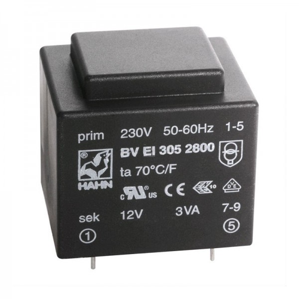 Trafo pr. 3VA  230V/2X9V - MTP32X9