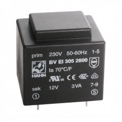 Trafo pr. 3VA  230V/2X9V