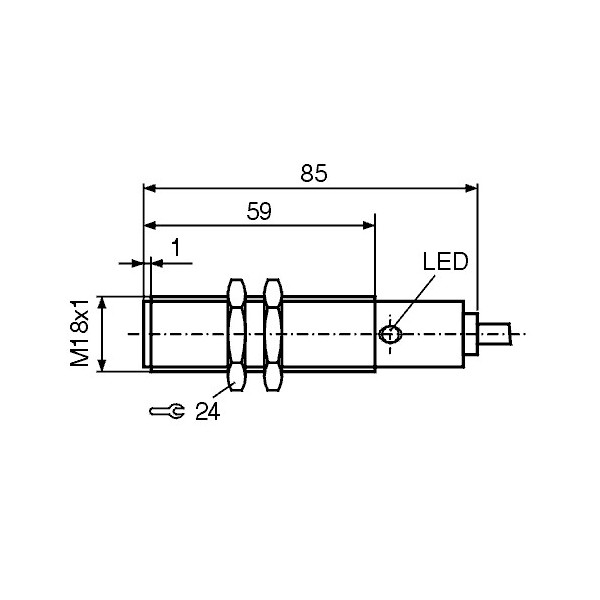 Foto ćelija 18mm 10-30V PNP NO 2m BALLUFF - OFC18M