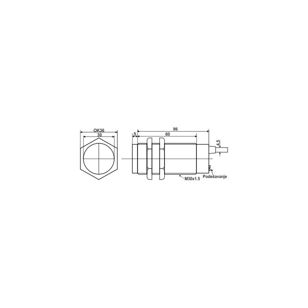 Fotoćelija Φ30mm, PNP NO < 3m 10–30VDC - OFCG30-3A