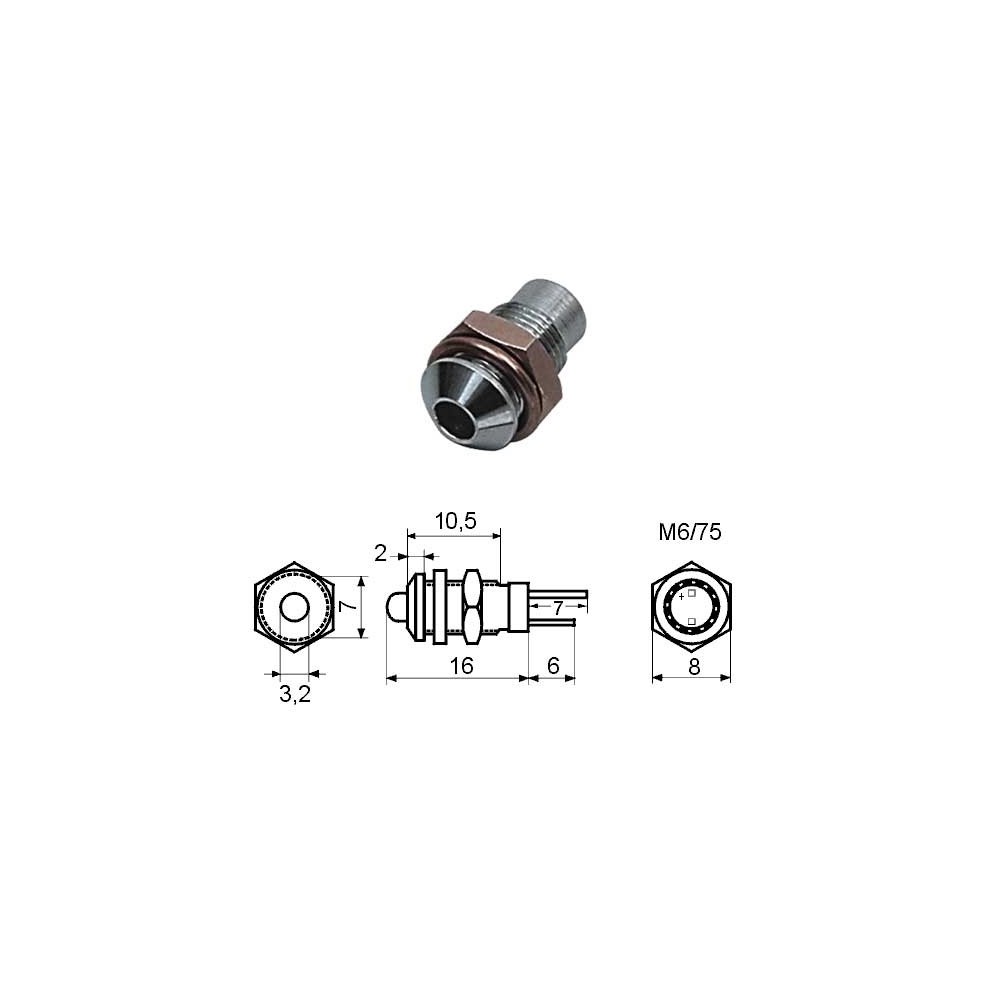 Kućište metalno za LED 3mm, OUT - OKLM3
