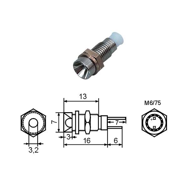 Kuciste metalno za LED 3mm IN - OKLM31