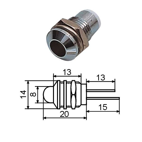 Kuciste pvc za LED 8mm crno - OKLM8SW