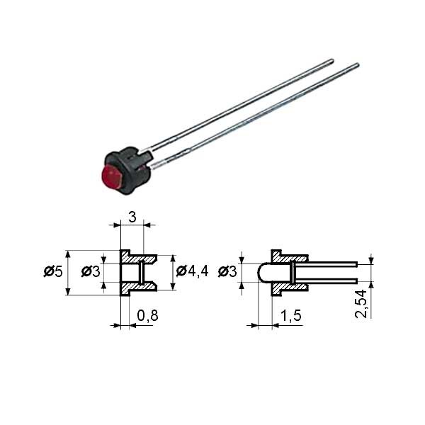 Kućište plasticno za LED 3mm - OKLP3