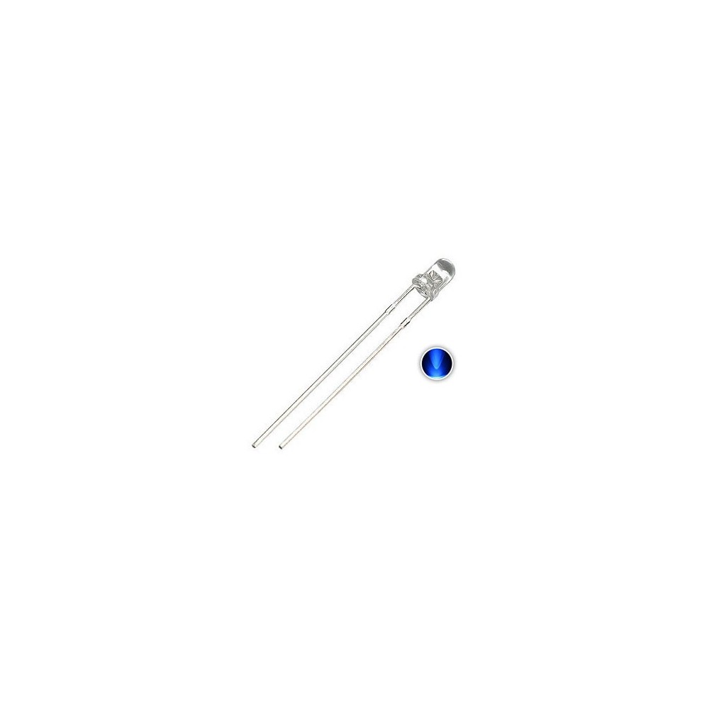 LED-dioda 3 mm clear plava 200mCd 45c - OLE3CPL