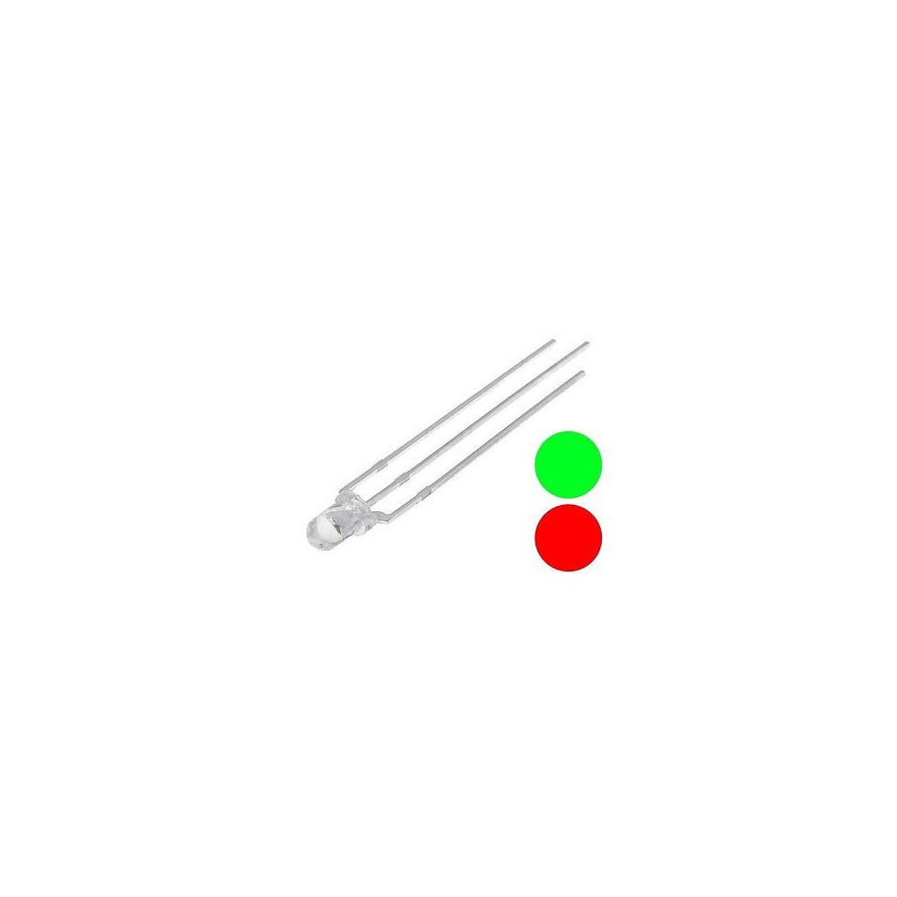 LED dioda 3mm crvrna/zelena - OLE3DUO