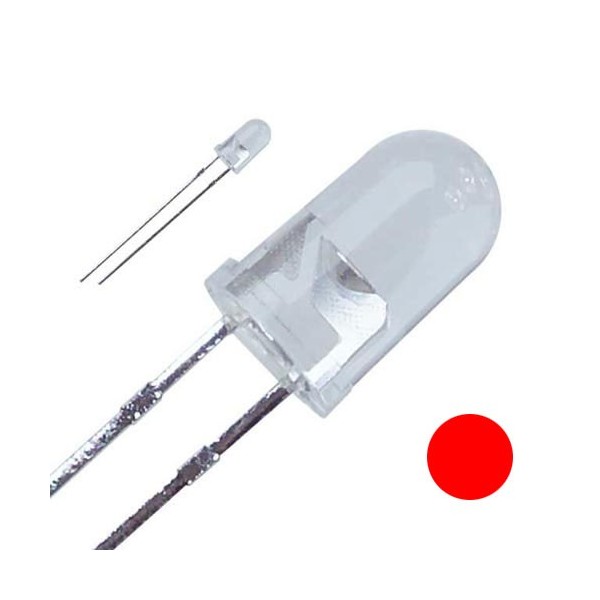 LED-dioda 5mm clear crvena 1000mcd,40° - OLE5CCR2