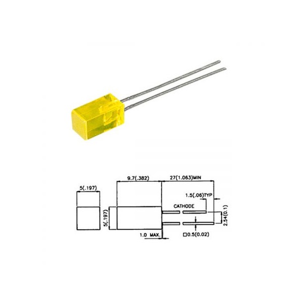 LED-dioda kock.5X5mm zuta - OLEKZU