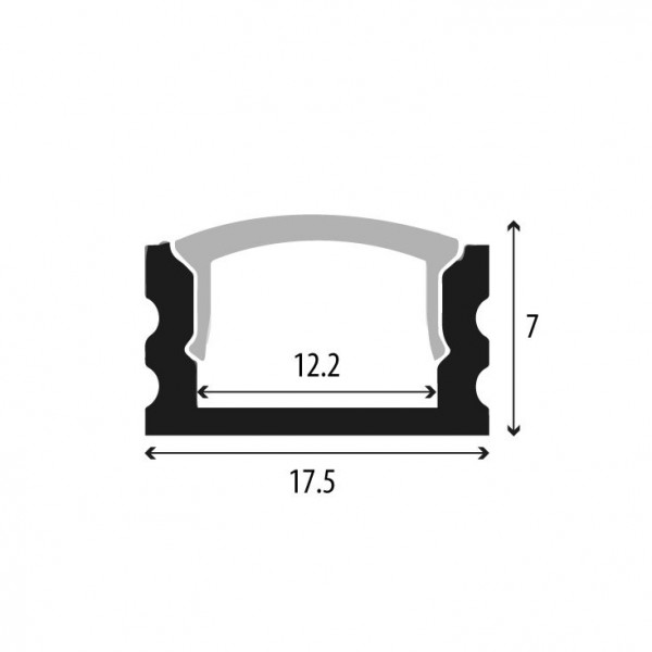 Aluminijumski profil za LED trake 17x7x2000mm - OLETR-AL2