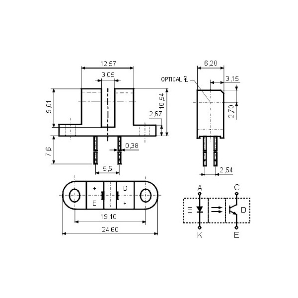 Slotted Optic.Switch-Trans.Out. ITR8102 - OOKCNY37
