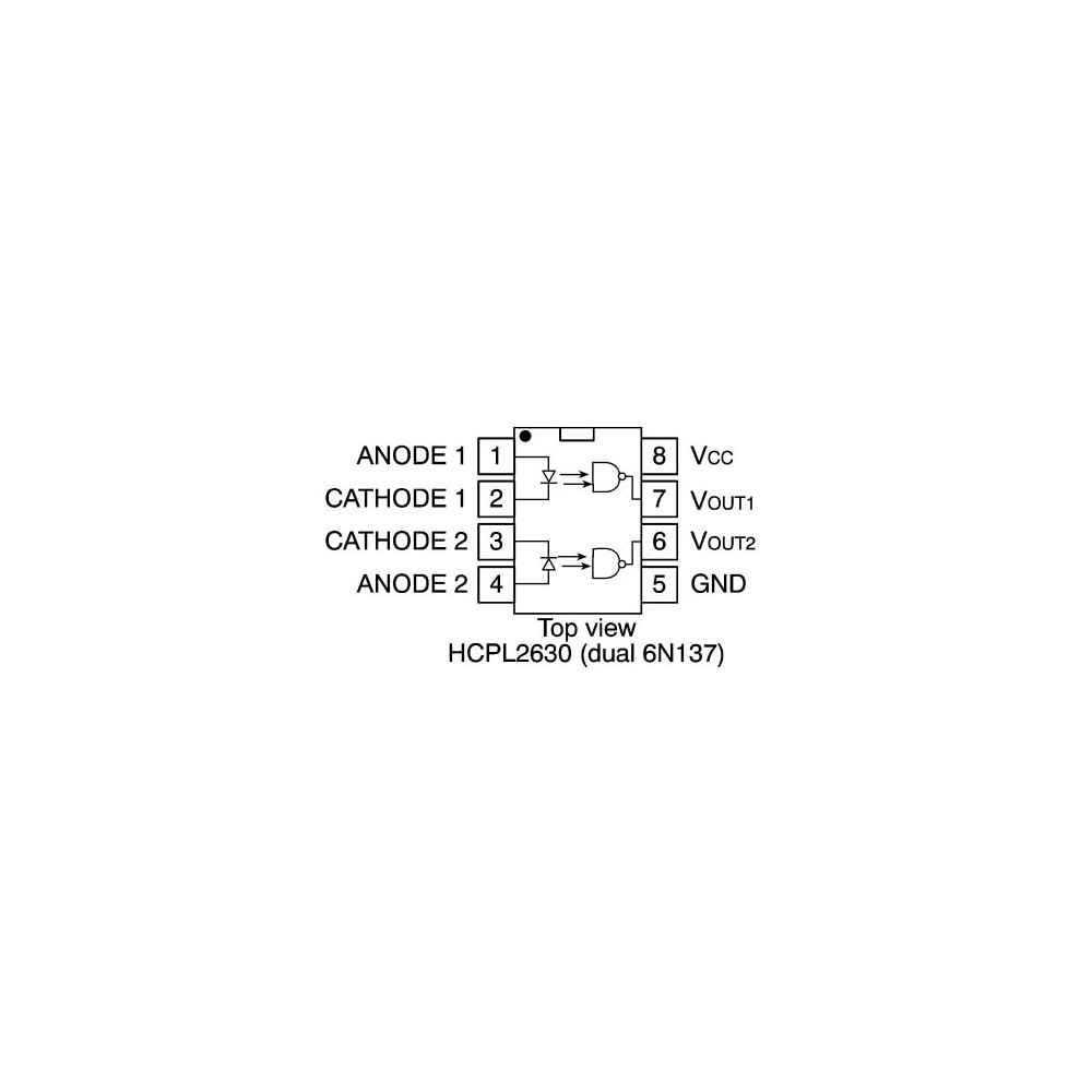 Optok 2xCh 2,5 kV 10MBd DIP8 - OOKHCPL2630