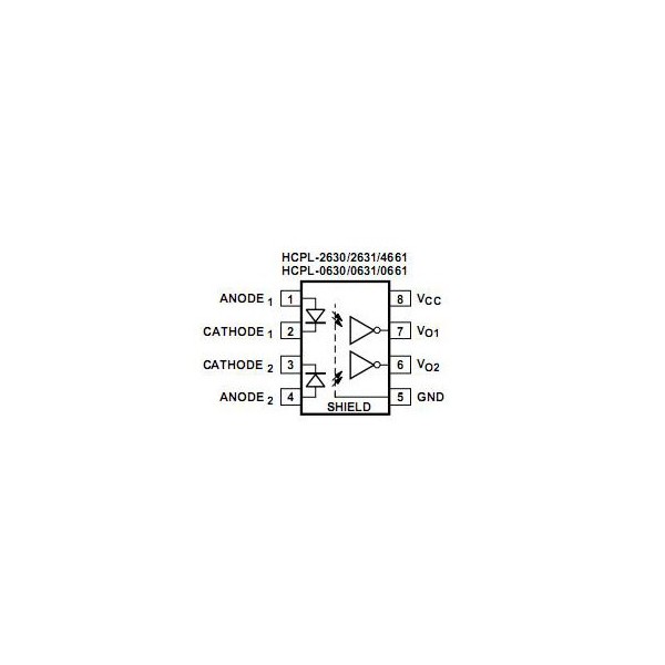 Optok 2xCh 2,5kV 10MBd DIP8 - OOKHCPL2631