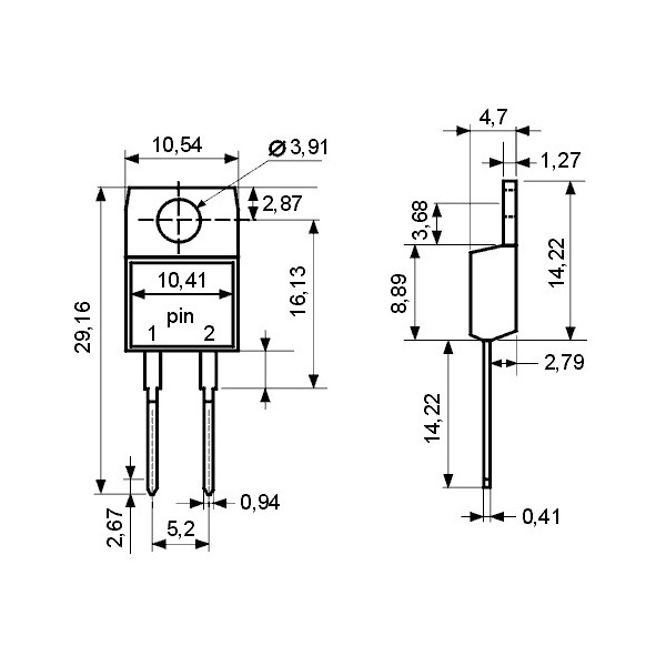 Dioda ultra brza 500 V 8A - DIOBYV29/500