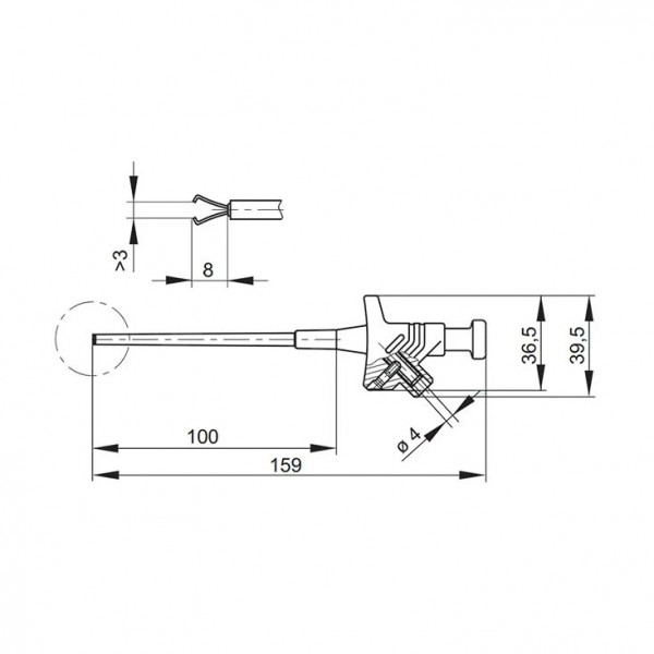 Ispitna klema crna 158mm KLEPS30 - ALIK5CN