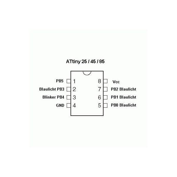 ISP-MC2,7-5,5V 2K-FLAS 20MHz dip08 - PCATTINY25-20PU