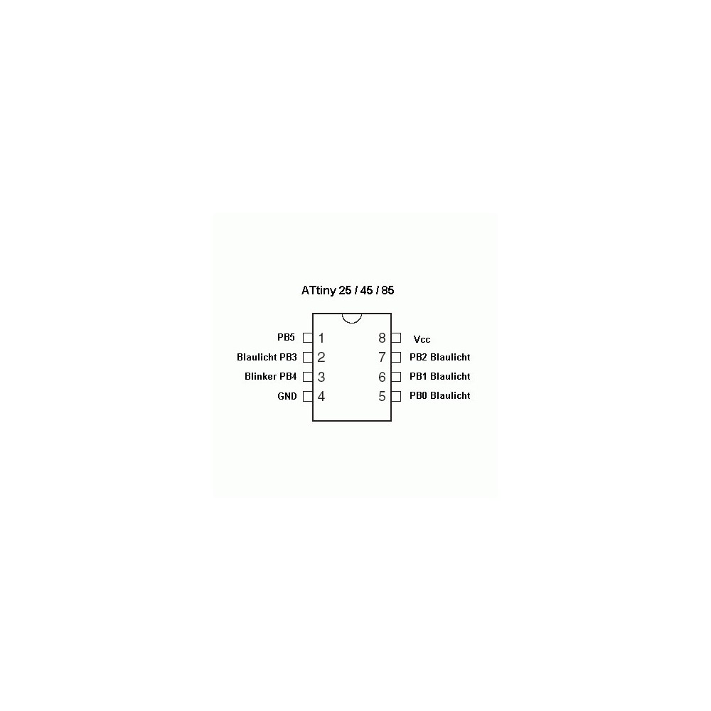 ISP-MC2,7-5,5V 2K-FLAS 20MHz dip08 - PCATTINY25-20PU