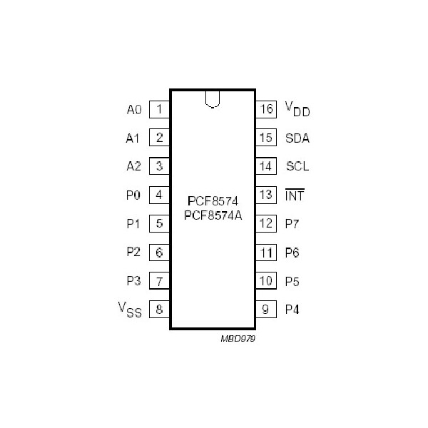 CMOS-IC 8-Bit i/o eXPANDER, BIDIREKT.F - PCPCF8574