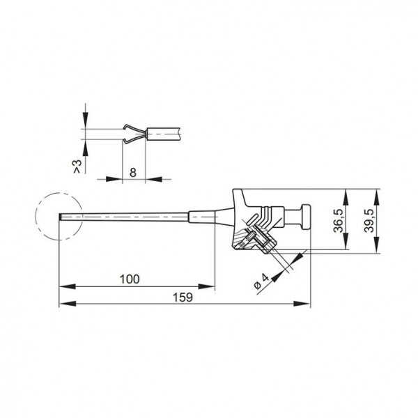 Ispitna klema crvena 158 mm KLEPS30 - ALIK5CR