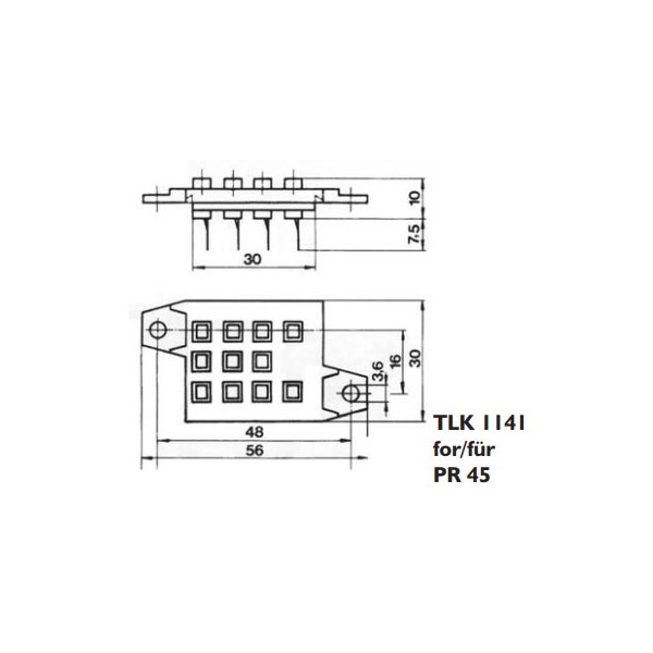 Podnozje relea PR45C za lemljenje - PORELTLK1141