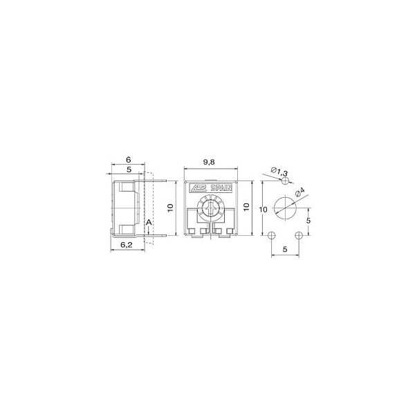 Trimer pot. PT10LV  1M - POTR10LV-1M