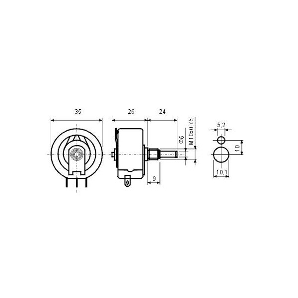Poten. zicani 15W 22R - POZI15-22