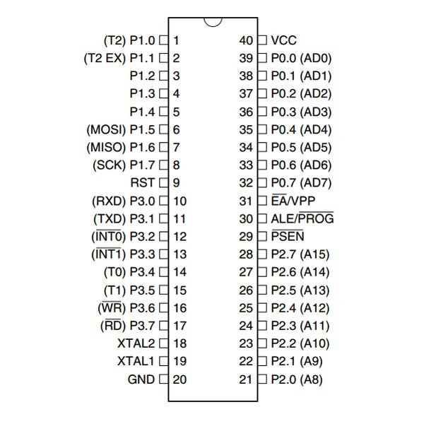 ISP-MC 5V 8K-Flash 24MHz DIP40 - PCAT89S52-24PI